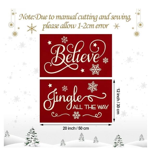 2 Pieces Christmas Pillow Covers 20 x 12 Inch‎ Xmas Throw Pillow Covers - Picture 3 of 4